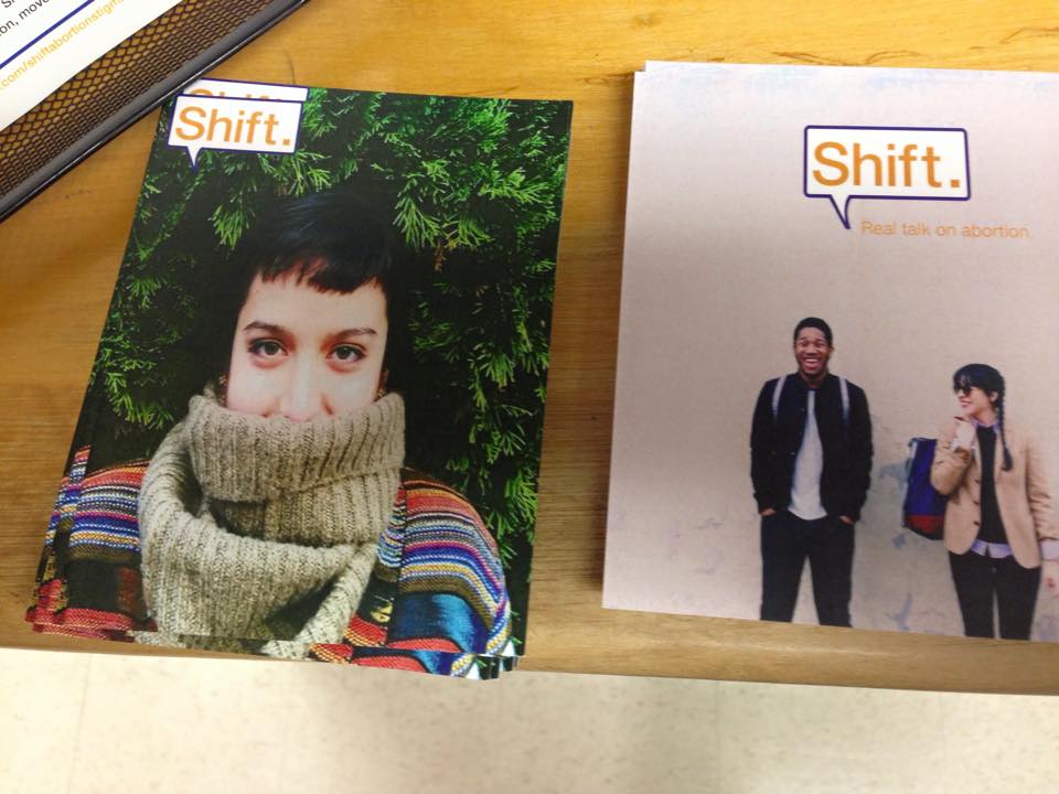 Shift. Real Talk on Abortion. postcards